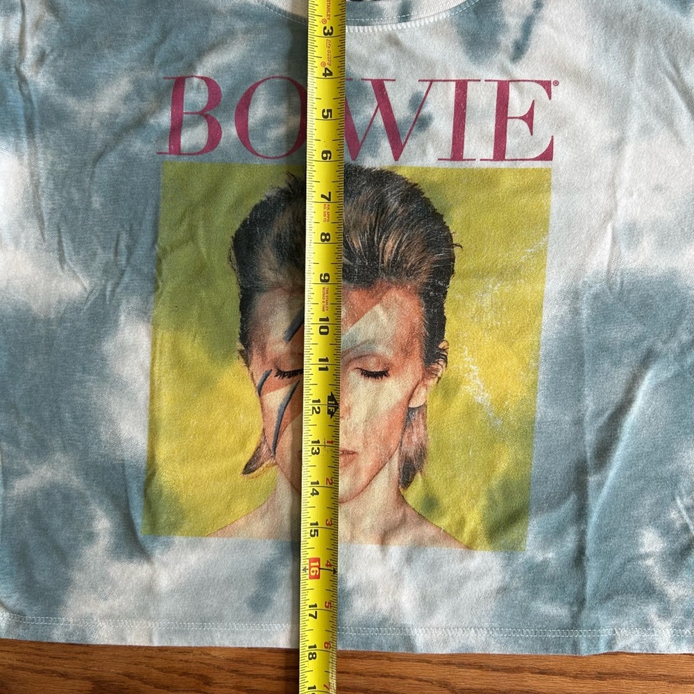 David Bowie Crop Top T-shirt Large tie dye - Picture 5 of 5